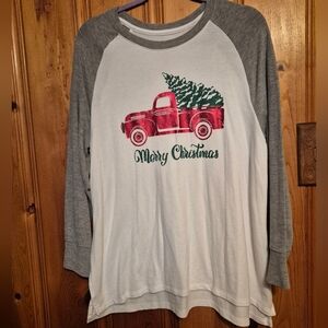 State Of Mine Medium Oversized  Womens Christmas Soft Red Truck Light Sweater